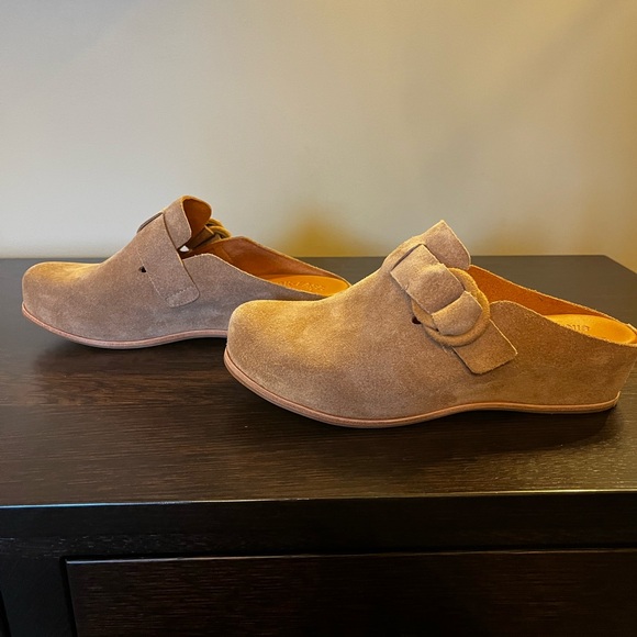 Kork-Ease Kori Suede D-Ring Hardware Wedge Clogs Sz 8 Wrapped Suede Taupe - Picture 6 of 12